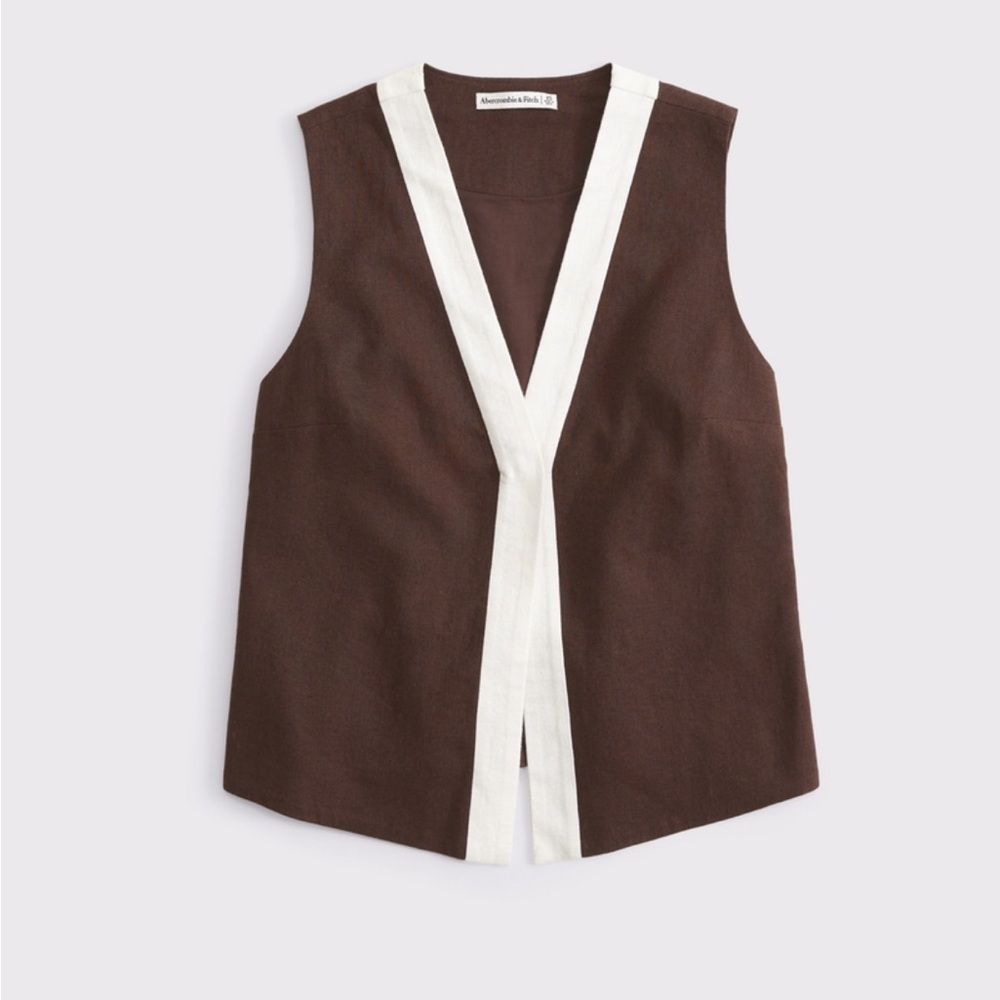NWT Abercrombie & Fitch Linen Blend Vest